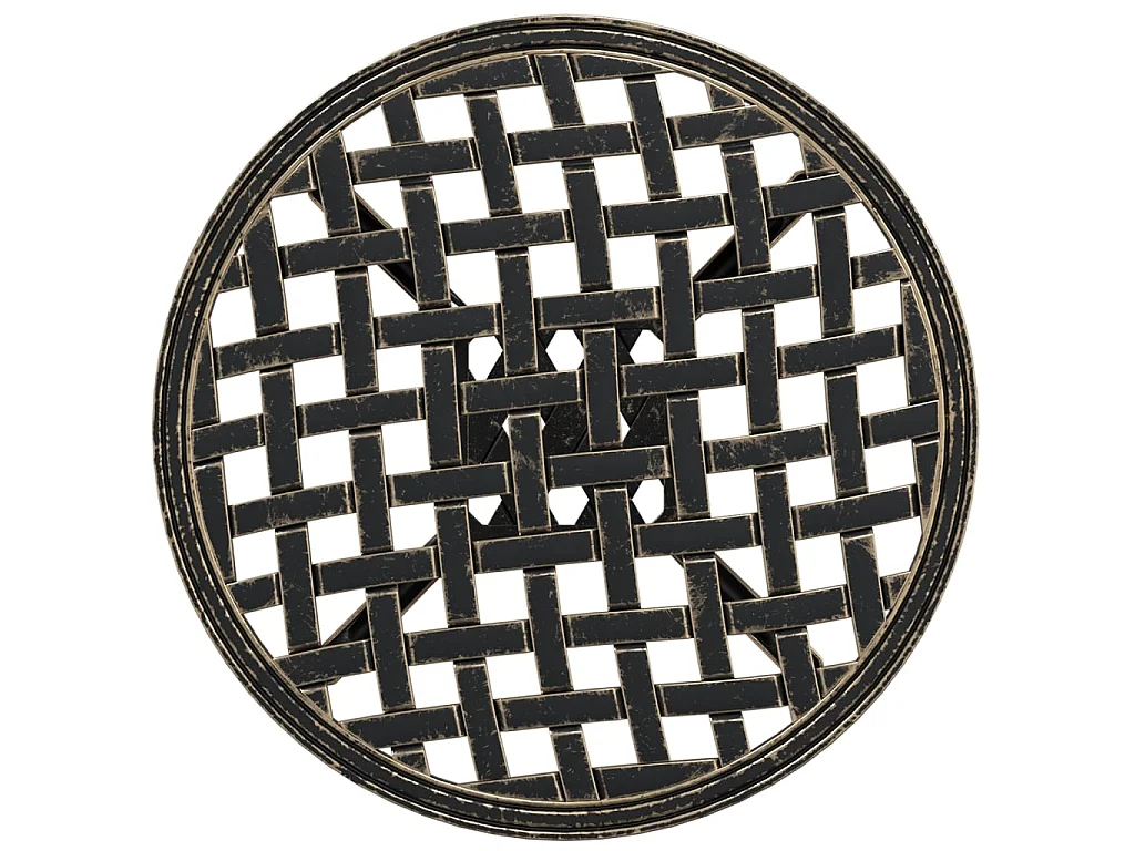 Table de jardin bronze Ø48x53 cm aluminium coulé