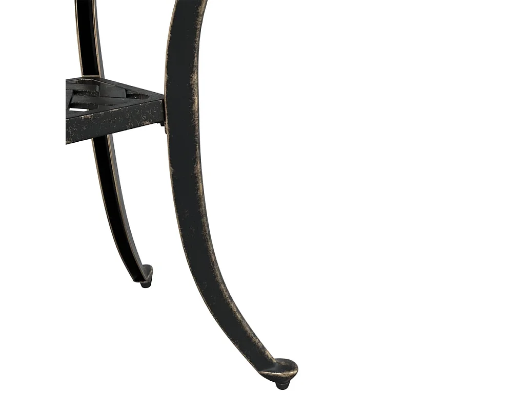 Table de jardin bronze Ø48x53 cm aluminium coulé