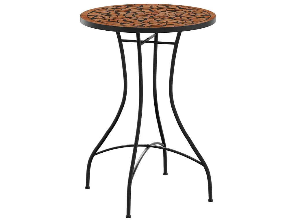 Table de bistro mosaïque terre cuite Ø50x70 cm céramique