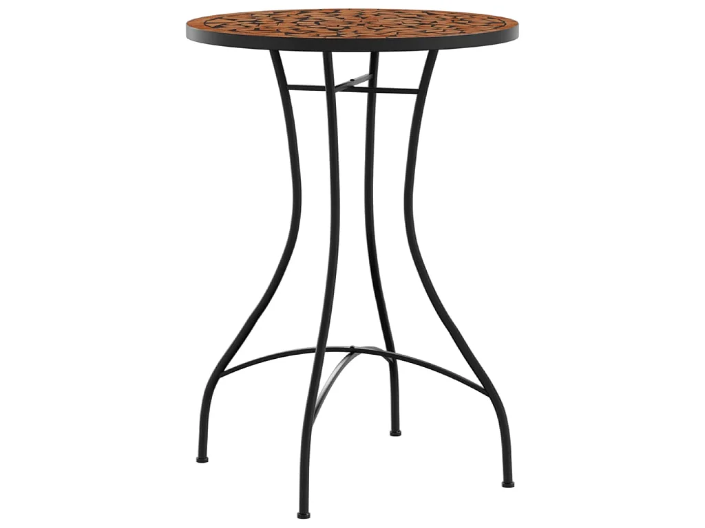 Table de bistro mosaïque terre cuite Ø50x70 cm céramique
