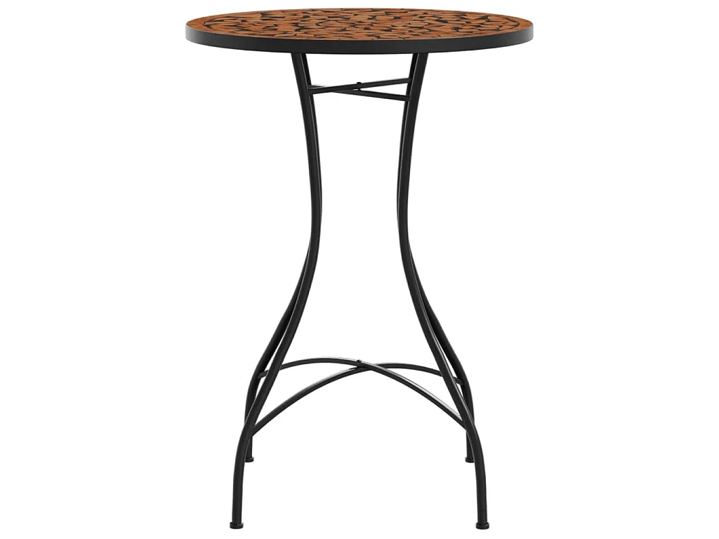 Table de bistro mosaïque terre cuite Ø50x70 cm céramique