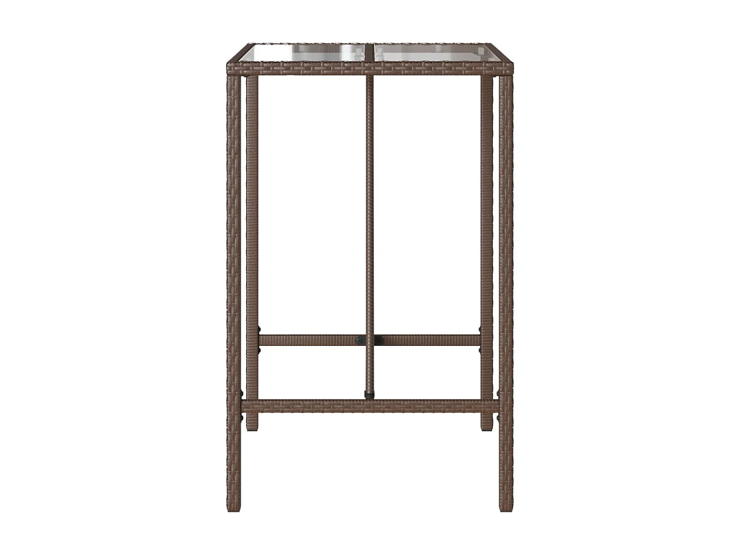 Mesa de bar de exterior ratán sintético marrón 70x70x110 cm