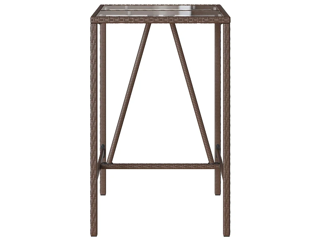 Mesa de bar para exterior 70x70x110 cm vime PE castanho
