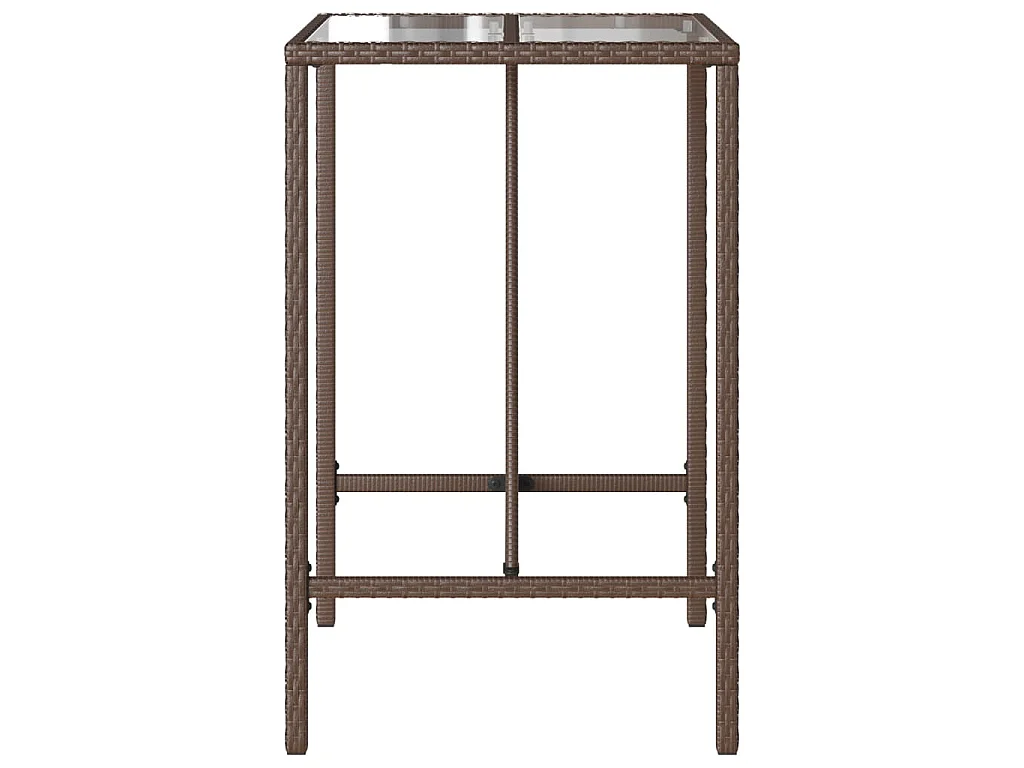 Mesa de bar para exterior 70x70x110 cm vime PE castanho