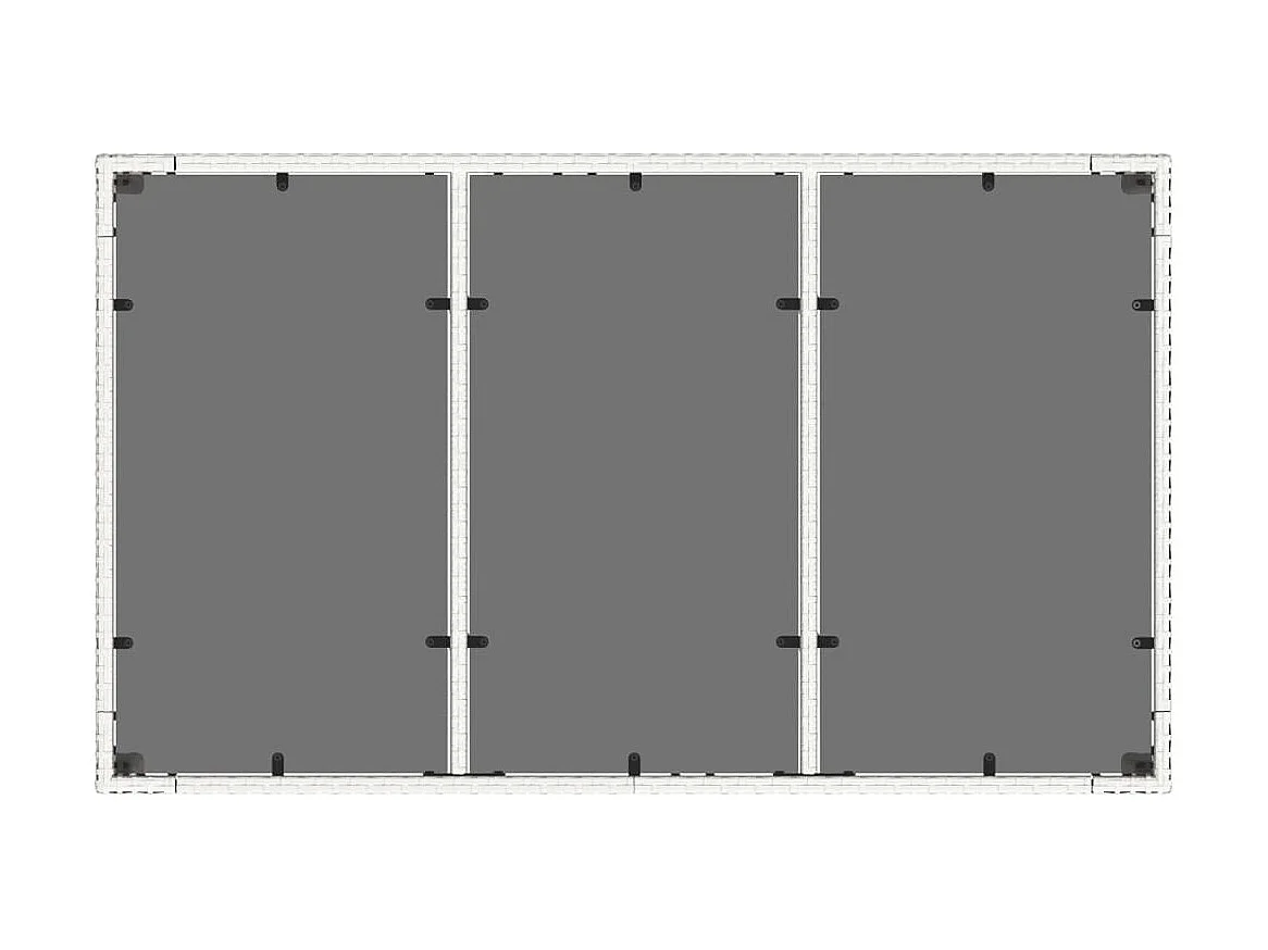Gartentisch mit Glasplatte Weiß 150x90x75 cm Poly Rattan