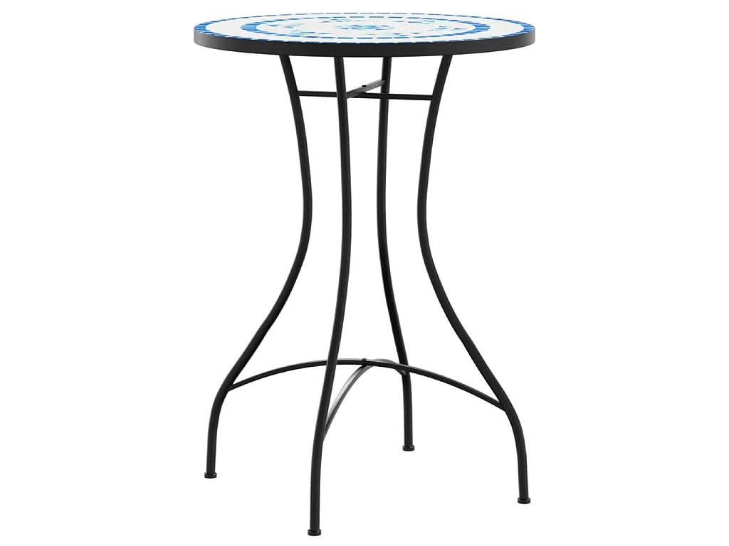Mosaik-Bistrotisch Blau Ø50x70 cm Keramik