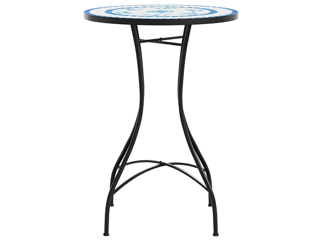Mosaik-Bistrotisch Blau Ø50x70 cm Keramik