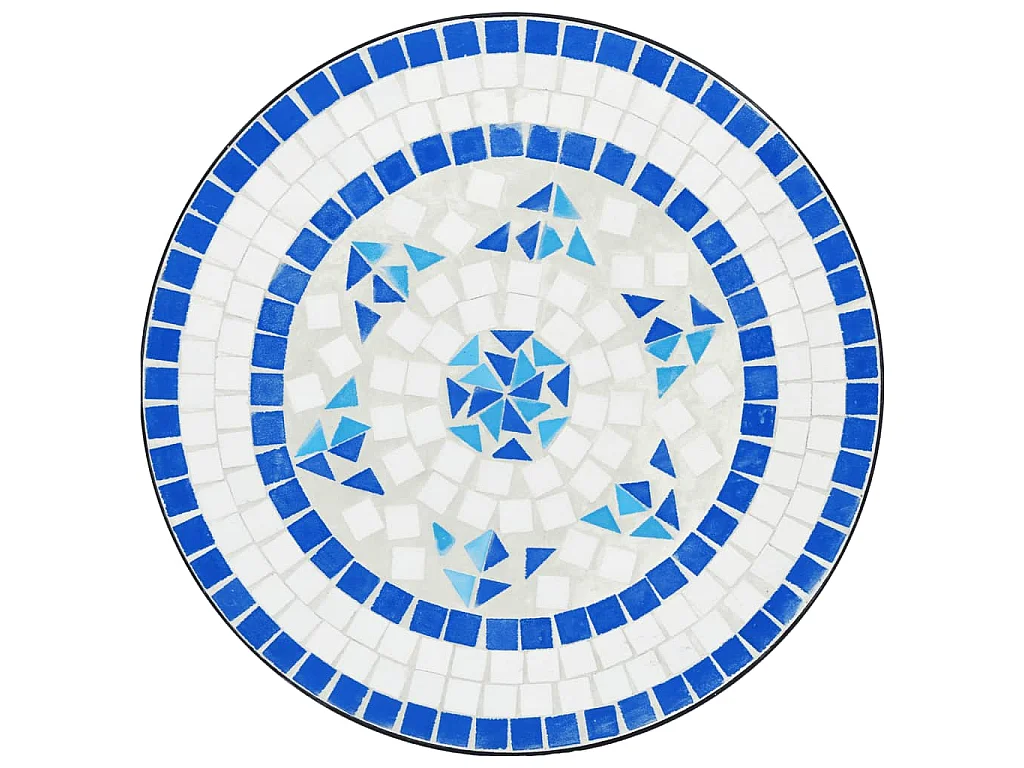 Mosaik-Bistrotisch Blau Ø50x70 cm Keramik