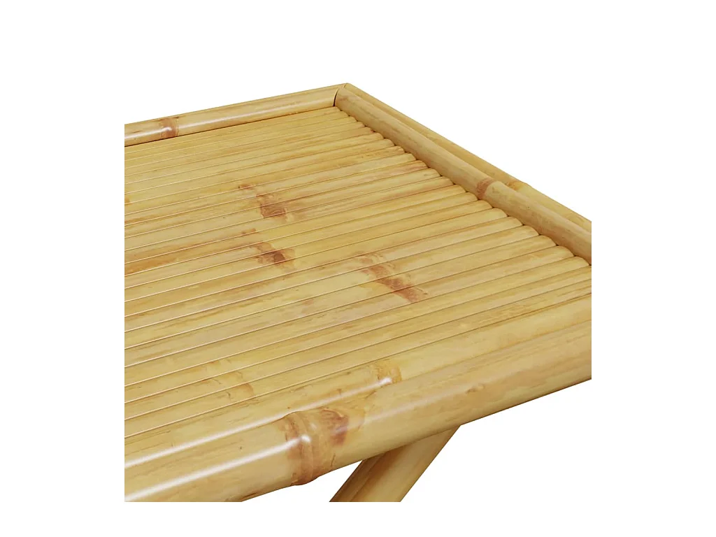 Mesa de jardín plegable de bambú 110x55x75 cm