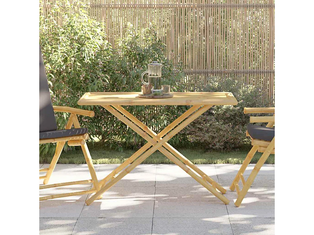 Table de jardin pliable 110x55x75 cm bambou