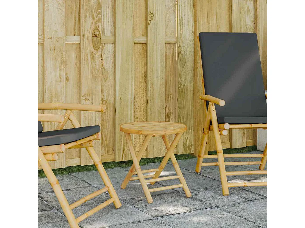Table de jardin pliable Ø45x45 cm bambou