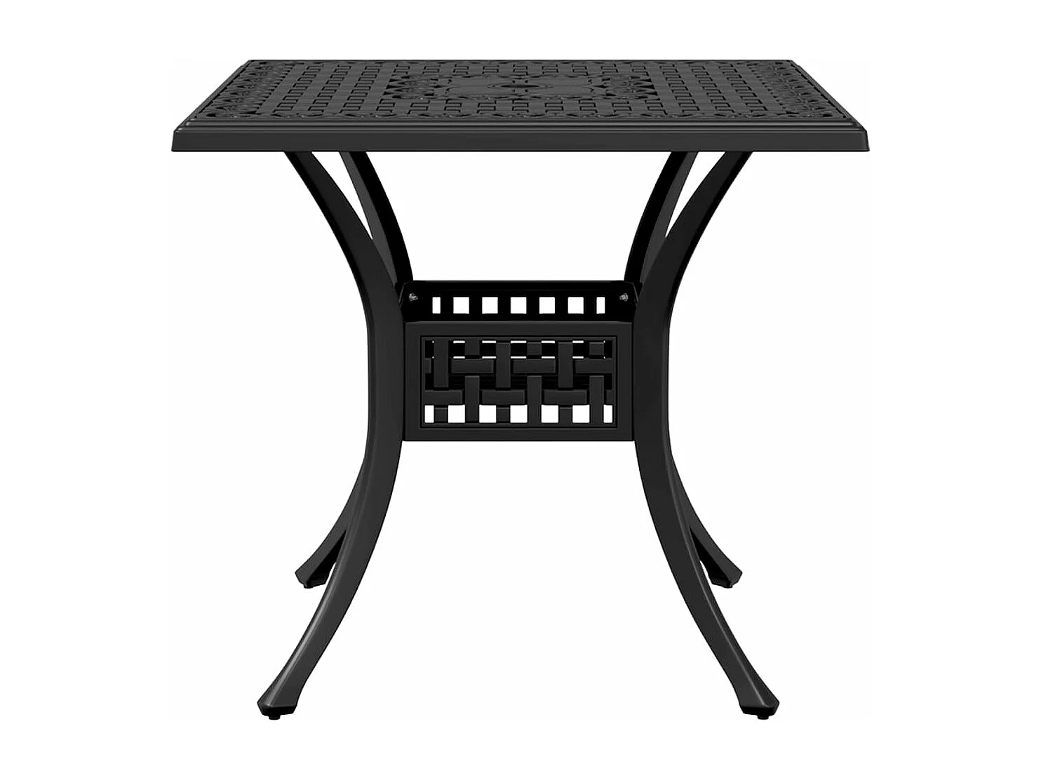 Tavolo da Giardino Nero 80x80x75 cm in Alluminio Pressofuso