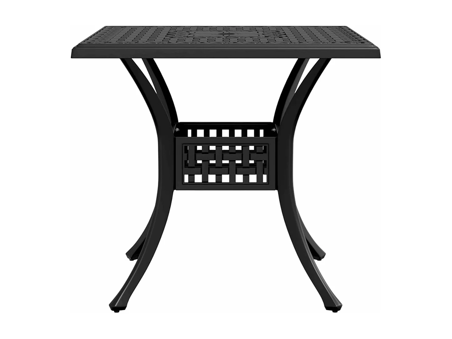 Tavolo da Giardino Nero 80x80x75 cm in Alluminio Pressofuso