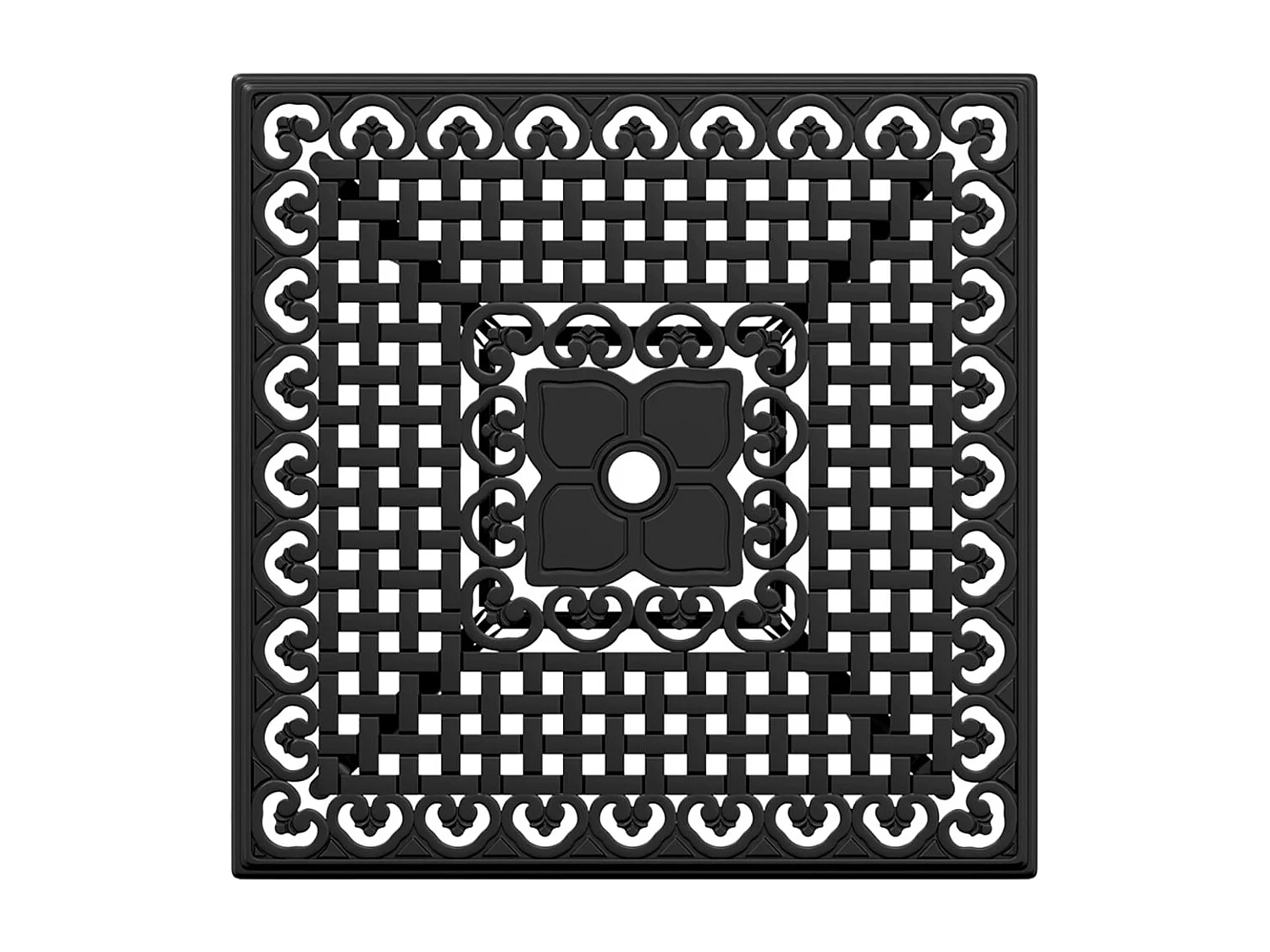 Tavolo da Giardino Nero 80x80x75 cm in Alluminio Pressofuso