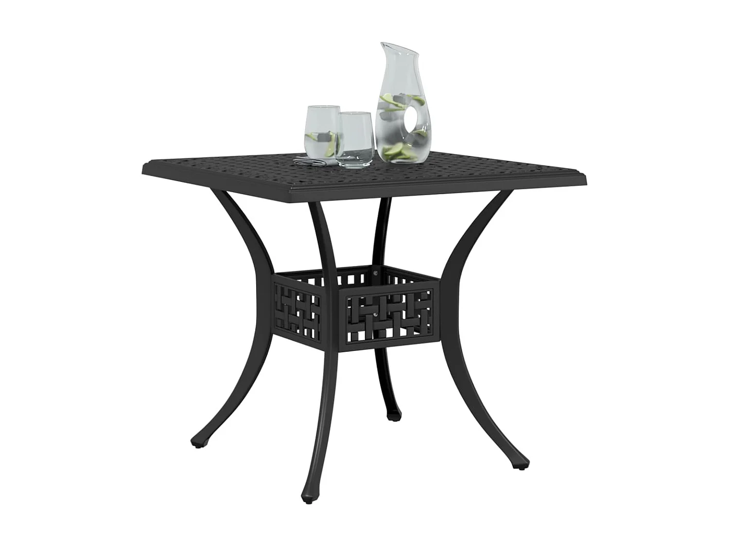 Gartentisch Schwarz 80x80x75 cm Aluminiumguss