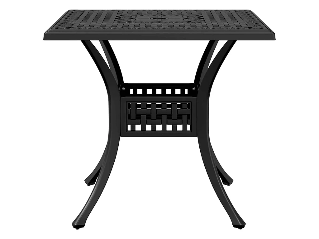 Table de jardin noir 80x80x75 cm aluminium coulé