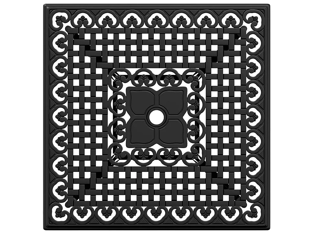 Table de jardin noir 80x80x75 cm aluminium coulé