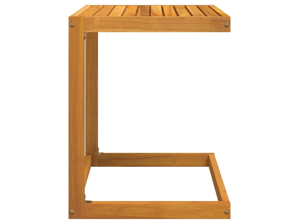 Mesa em C 42x40x50 cm madeira de acácia maciça