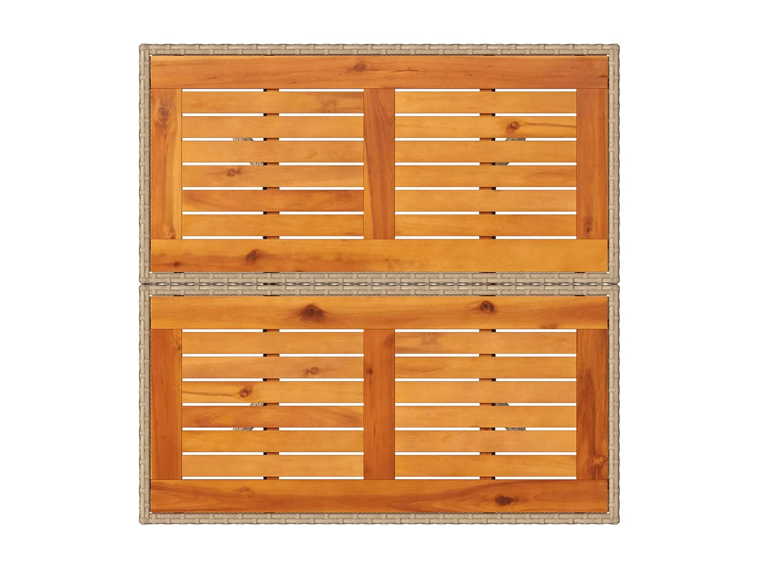 Gartentisch Beige 80x80x75 cm Poly Rattan Akazienholz