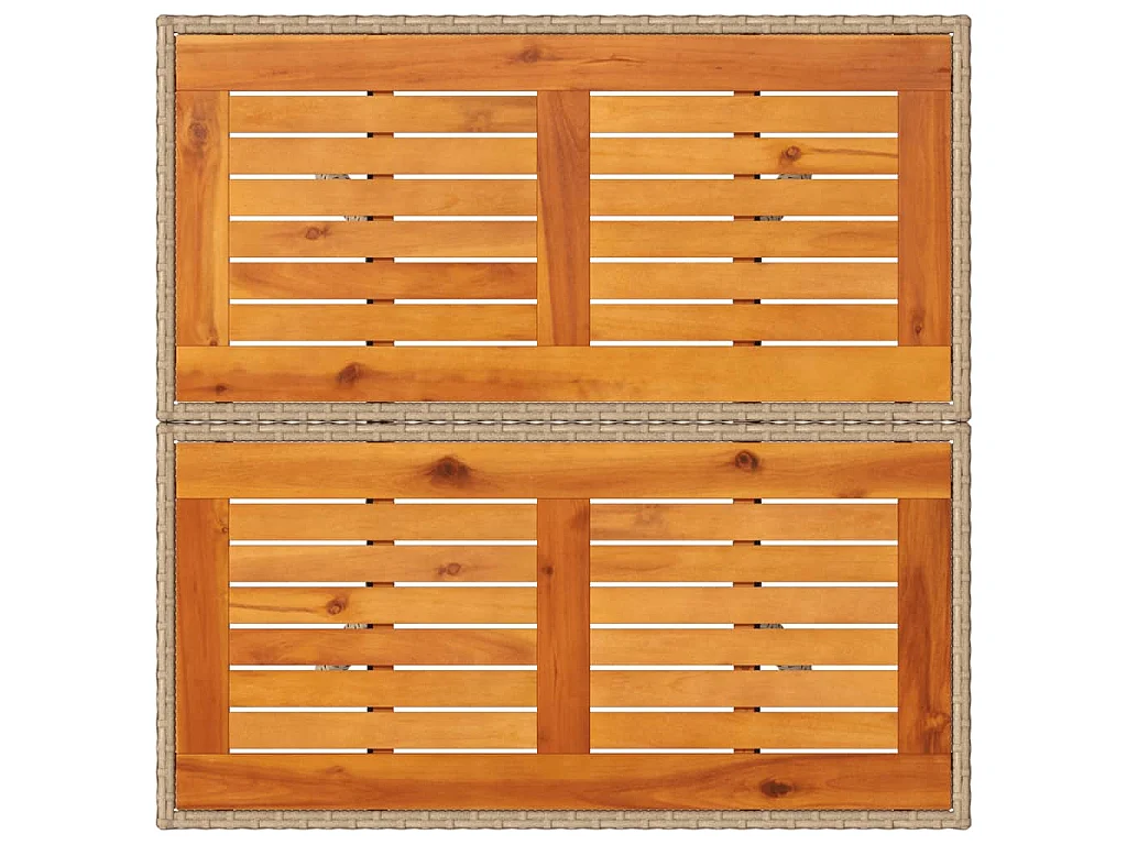 Tuintafel 80x80x75 cm poly rattan en acaciahout beige