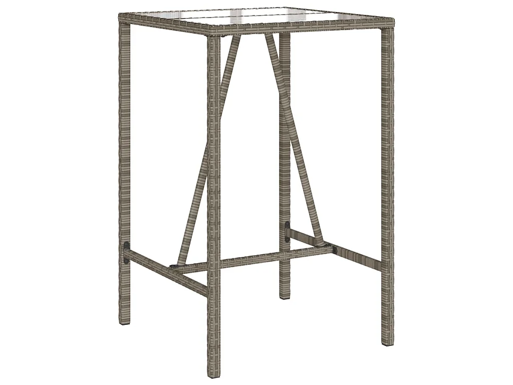 Garten-Bartisch Grau 70x70x110 cm Poly Rattan