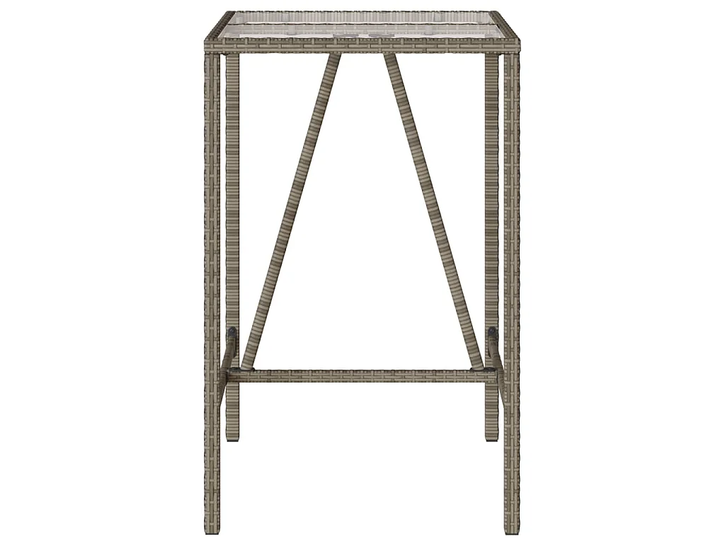 Garten-Bartisch Grau 70x70x110 cm Poly Rattan