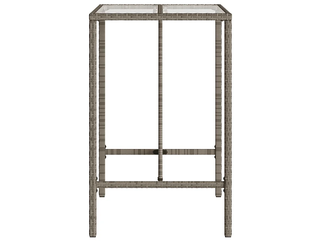 Garten-Bartisch Grau 70x70x110 cm Poly Rattan
