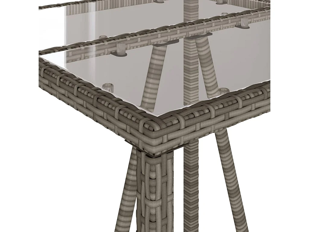 Garten-Bartisch Grau 70x70x110 cm Poly Rattan