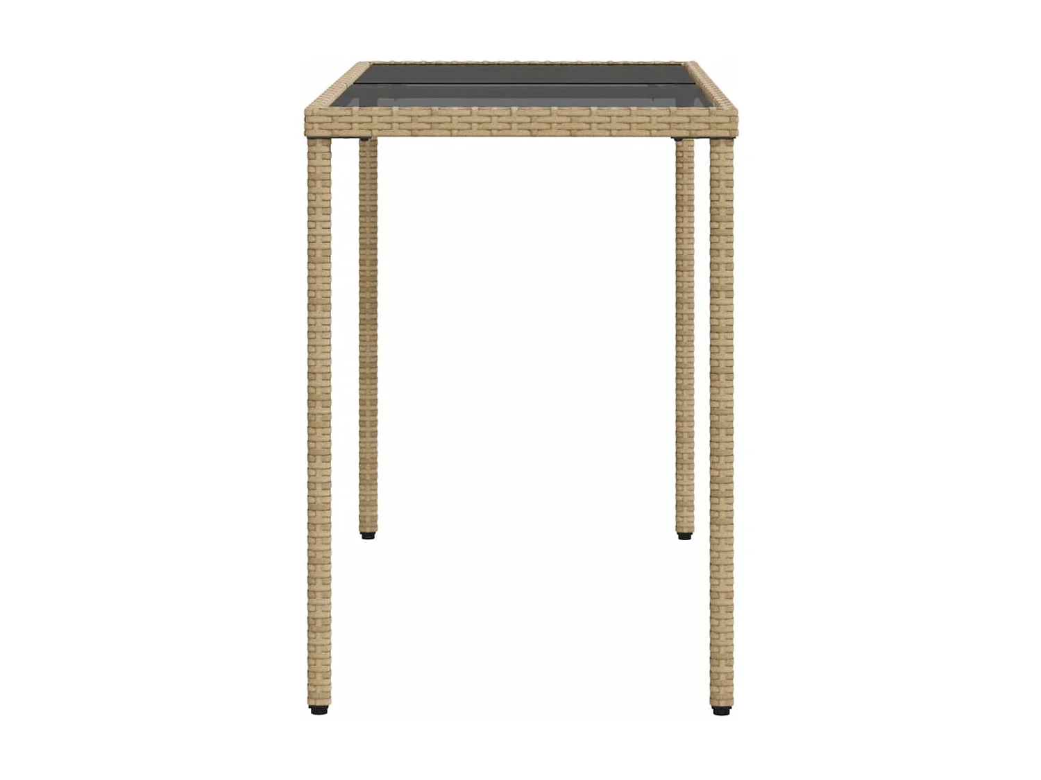 Mesa de jardim com tampo de vidro 115x54x74 cm vime PE bege