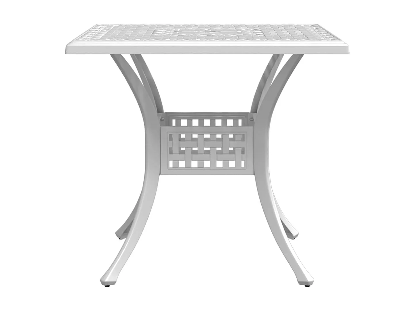 Mesa de jardín aluminio fundido blanco 80x80x75 cm