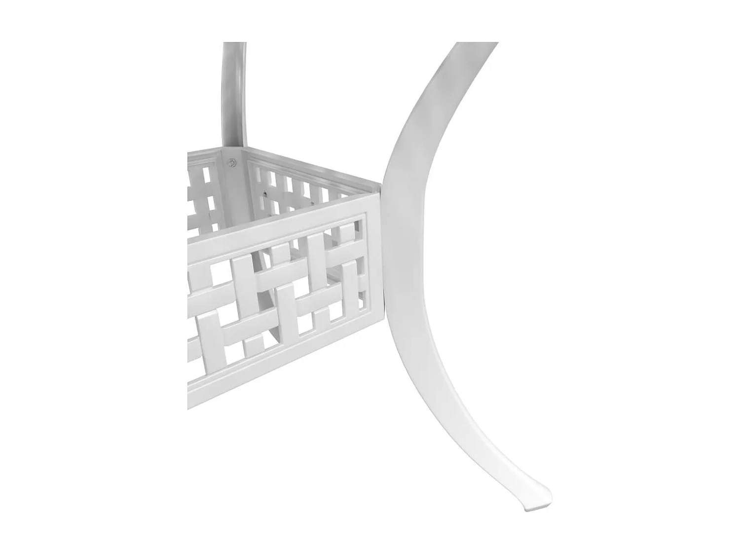 Mesa de jardín aluminio fundido blanco 80x80x75 cm