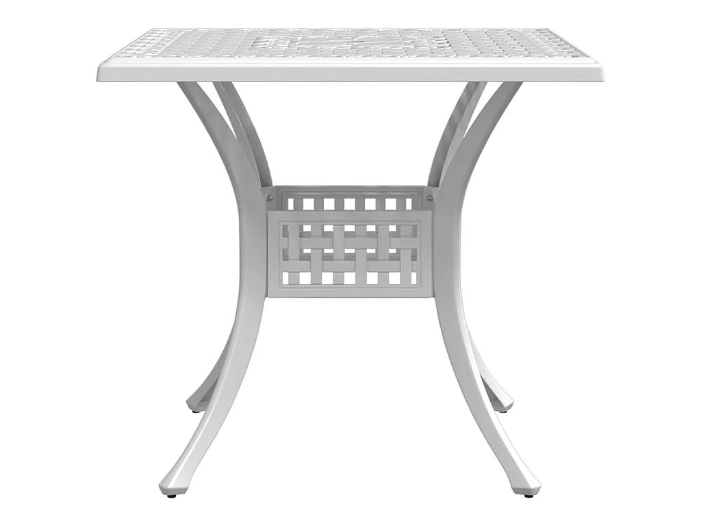 Tavolo da Giardino Bianco 80x80x75 cm in Alluminio Pressofuso