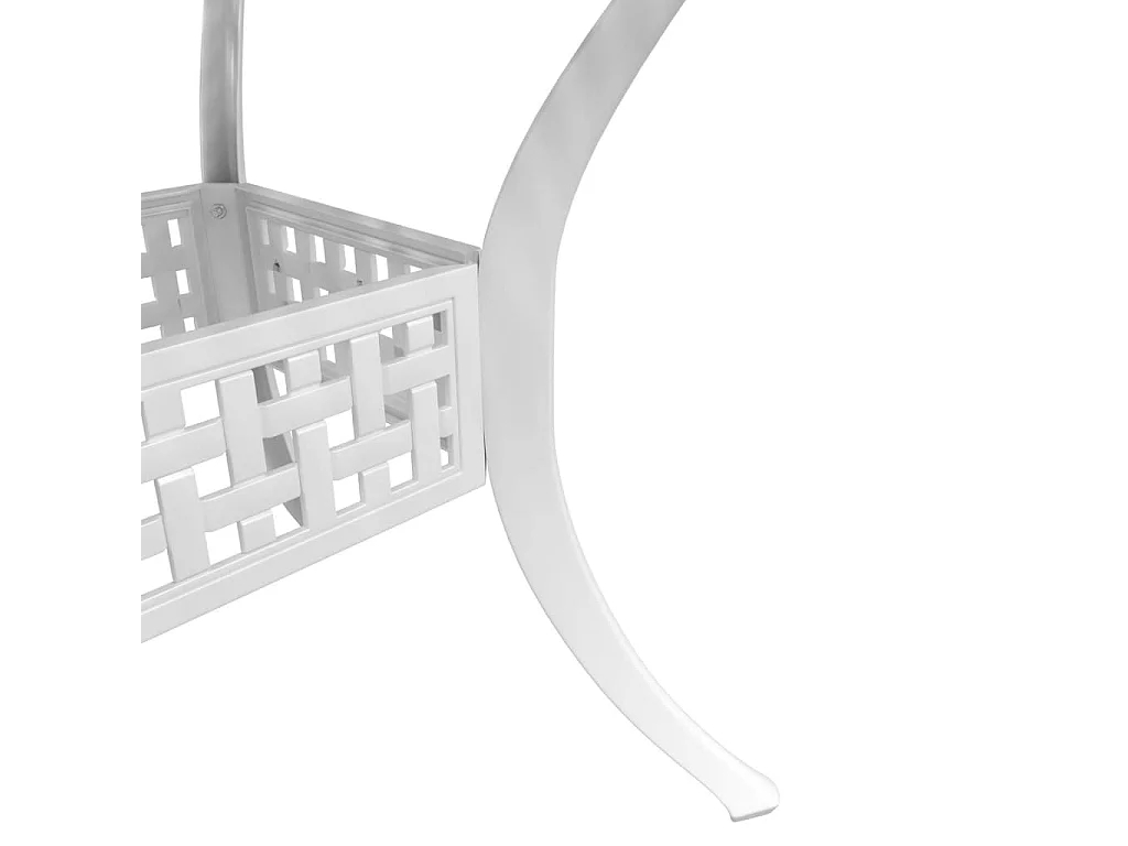 Tavolo da Giardino Bianco 80x80x75 cm in Alluminio Pressofuso