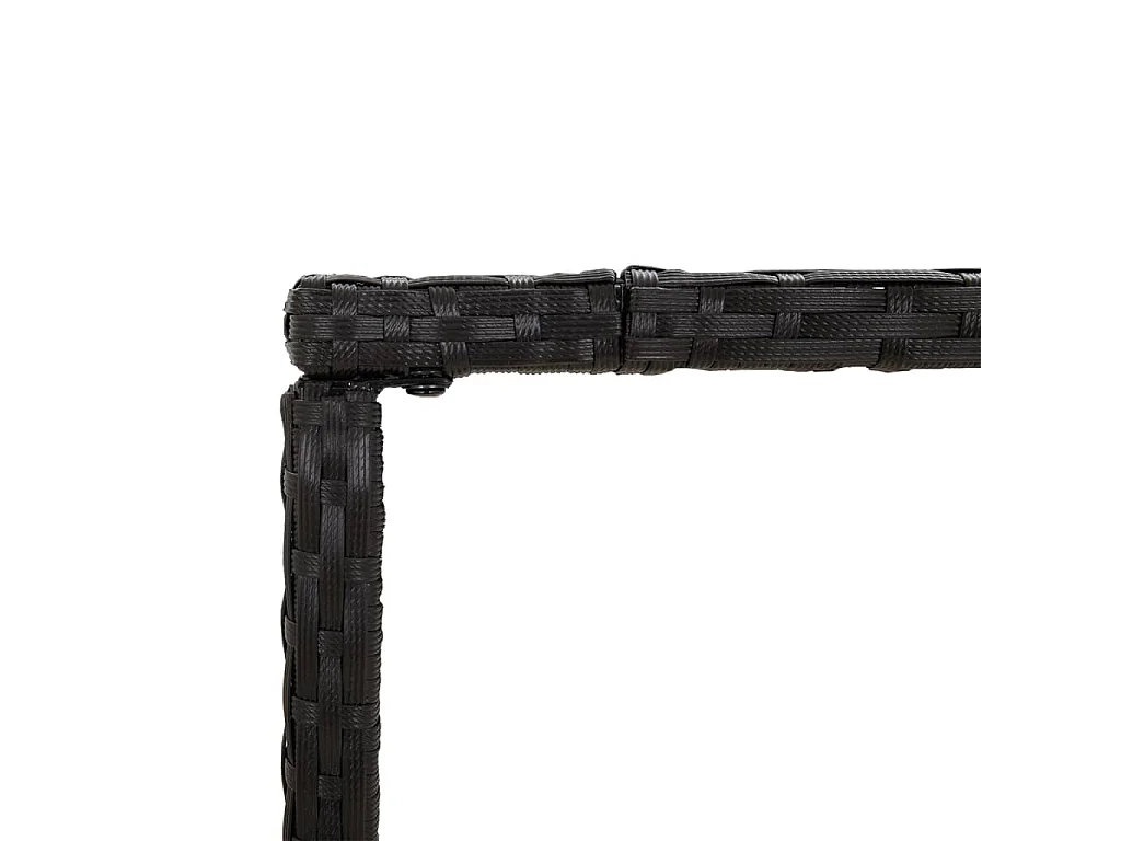Table de bar et dessus en verre noir 70x70x110 cm poly rotin