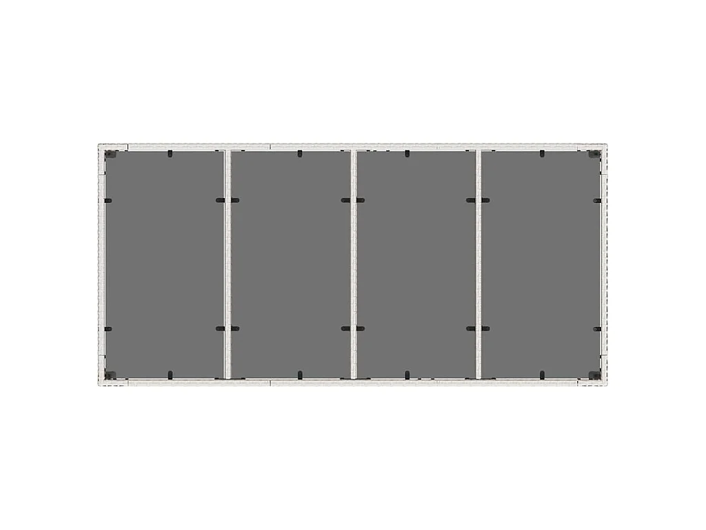 Gartentisch mit Glasplatte Weiß 190x90x75 cm Poly Rattan