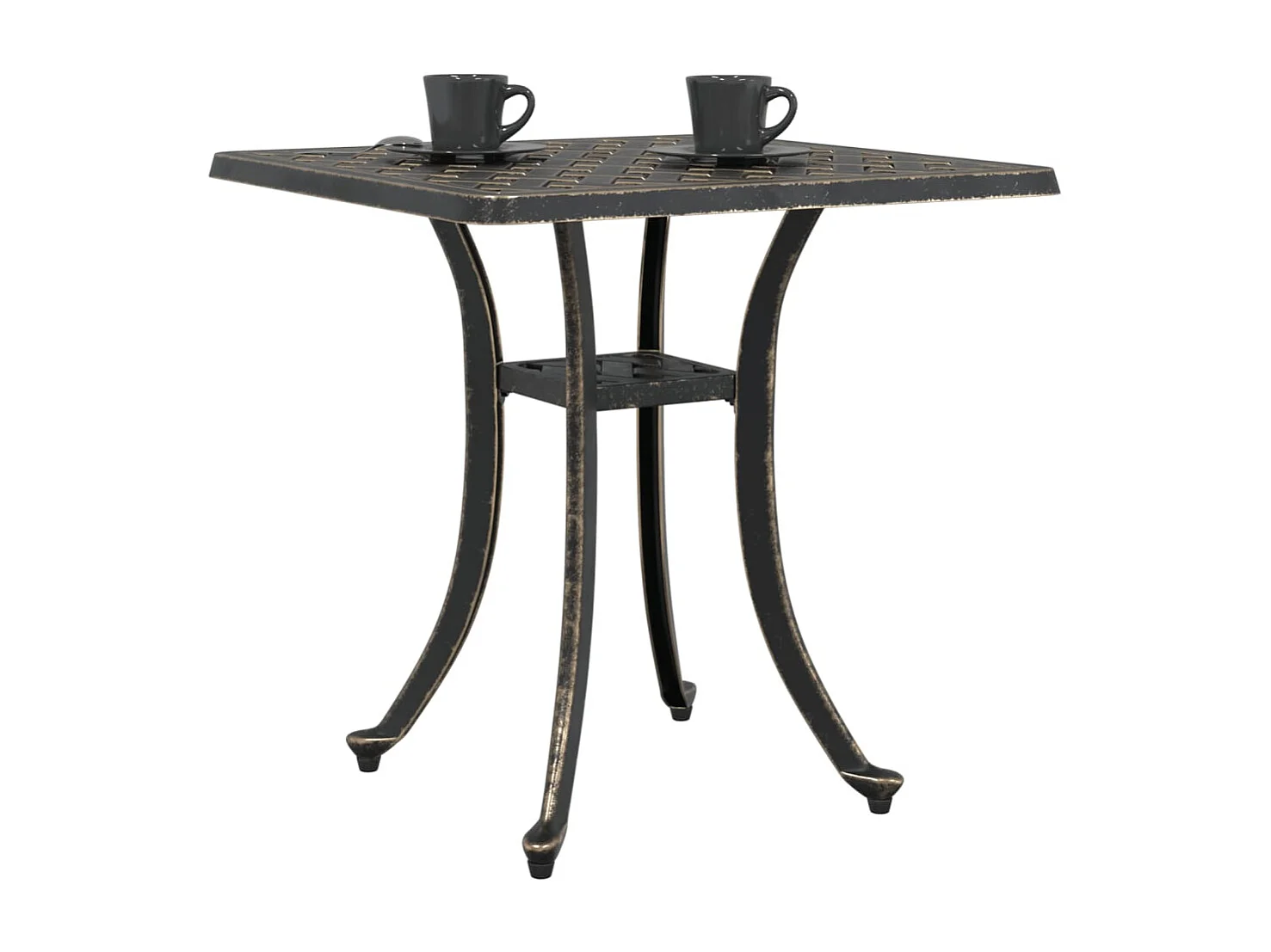Table de jardin bronze 53x53x53 cm aluminium coulé