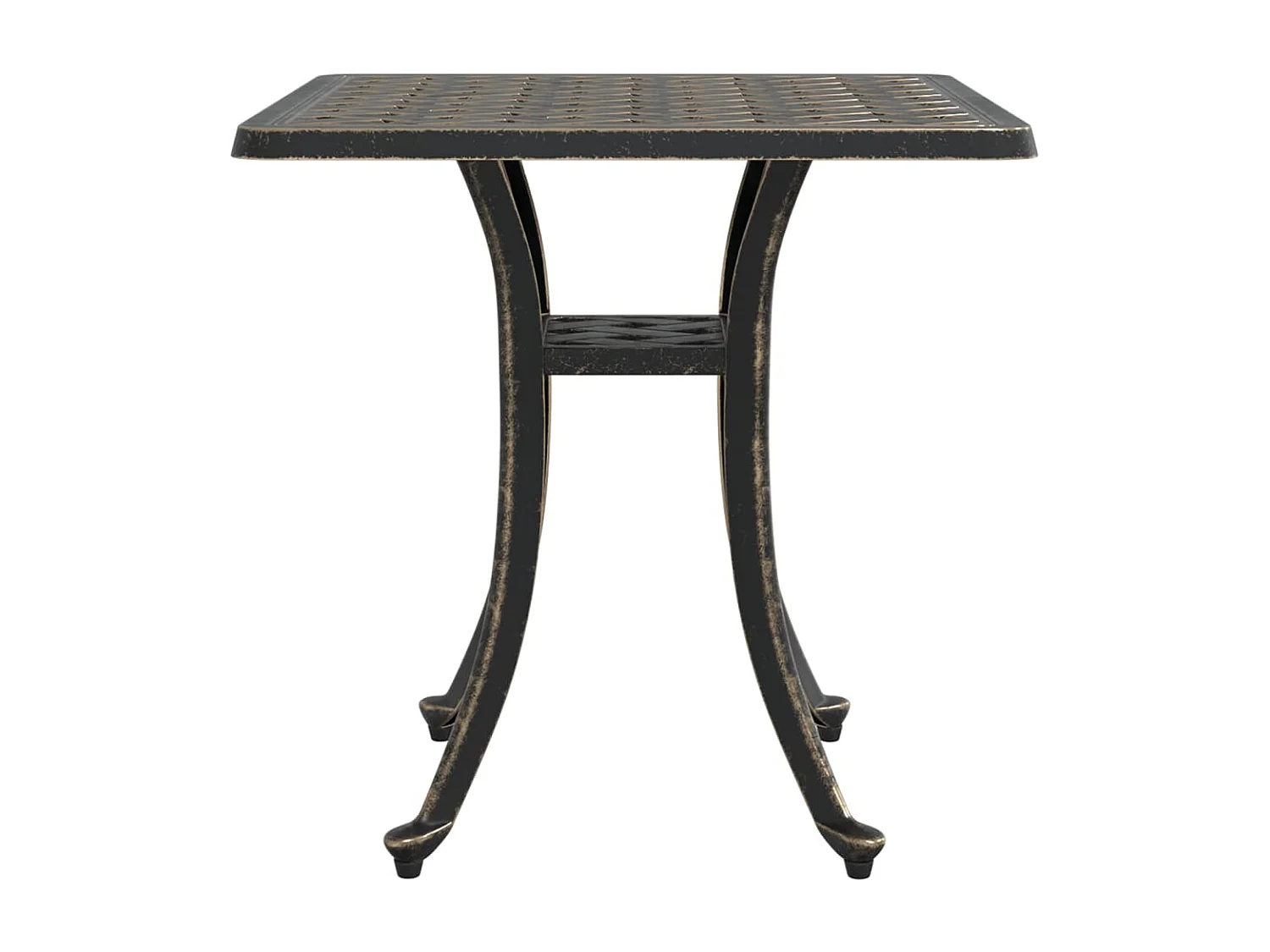 Table de jardin bronze 53x53x53 cm aluminium coulé
