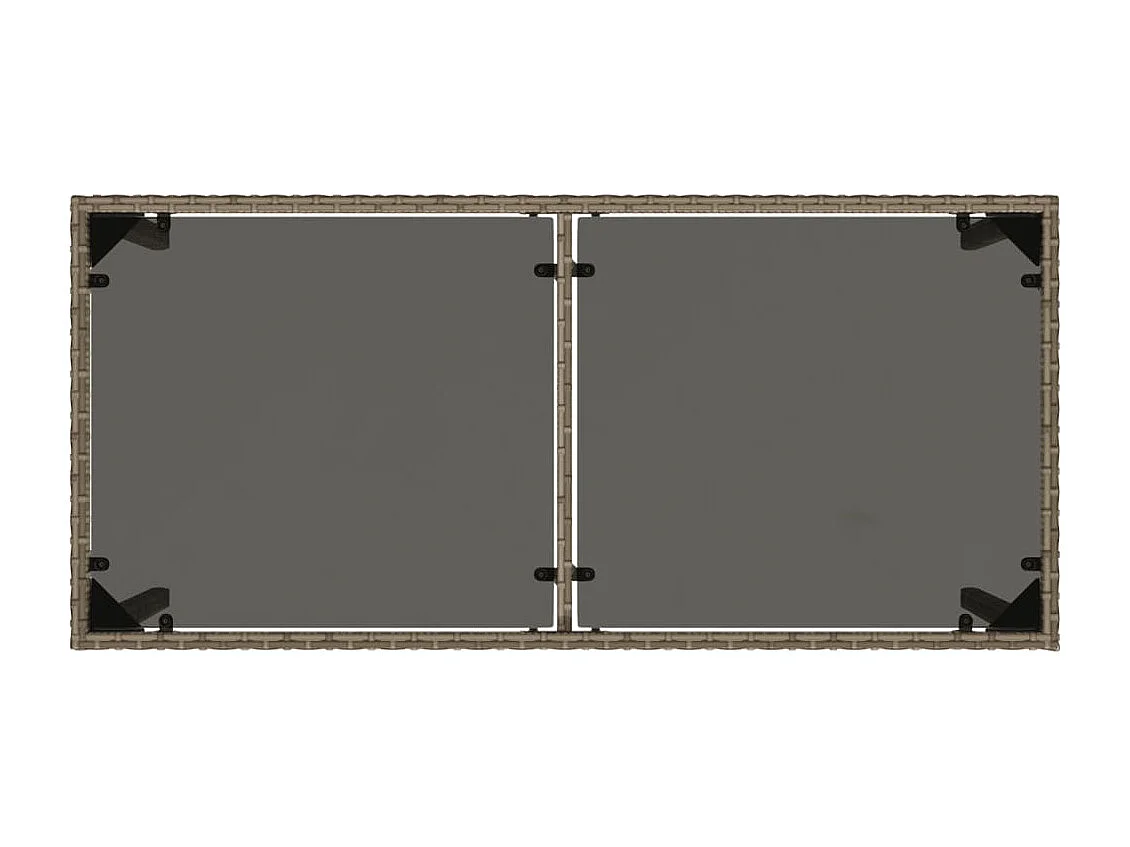 Gartentisch mit Glasplatte Grau 115x54x74 cm Poly Rattan