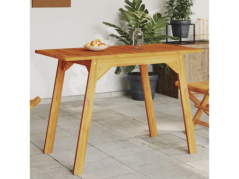 Mesa de comedor de jardín madera maciza de acacia 110x56x75 cm