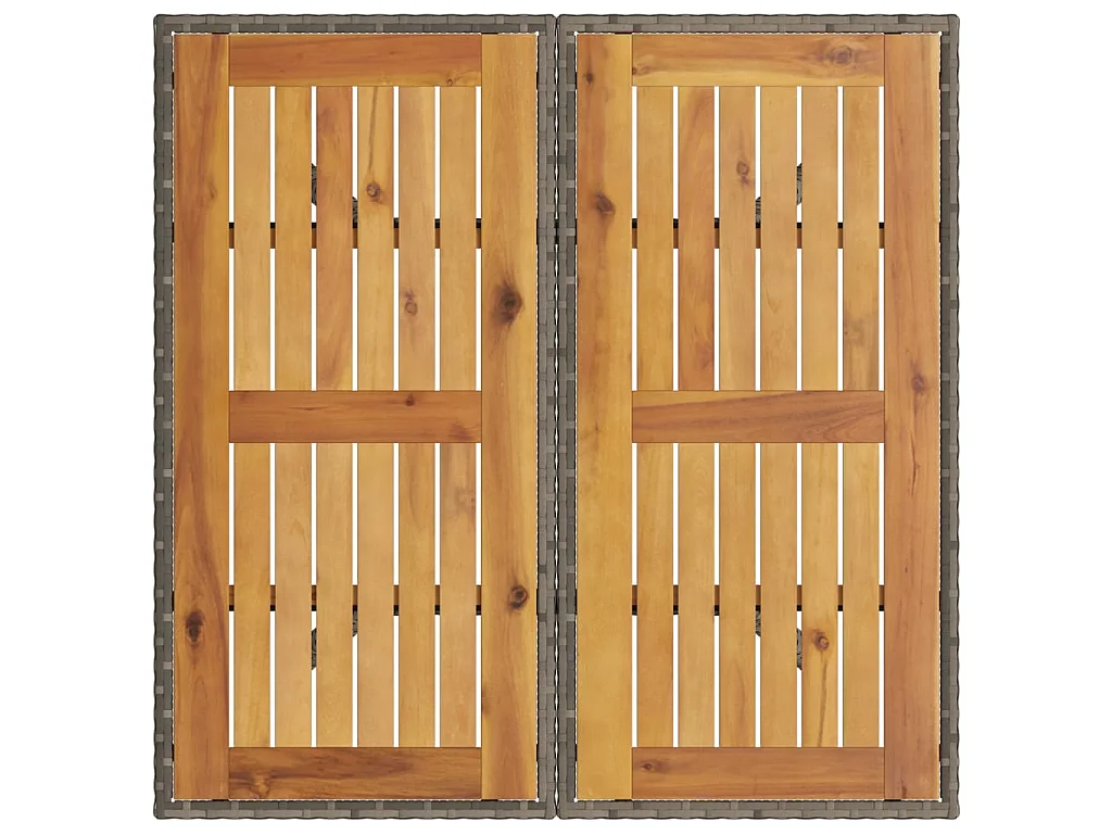 Tuintafel met acaciahouten blad 80x80x75 cm poly rattan grijs
