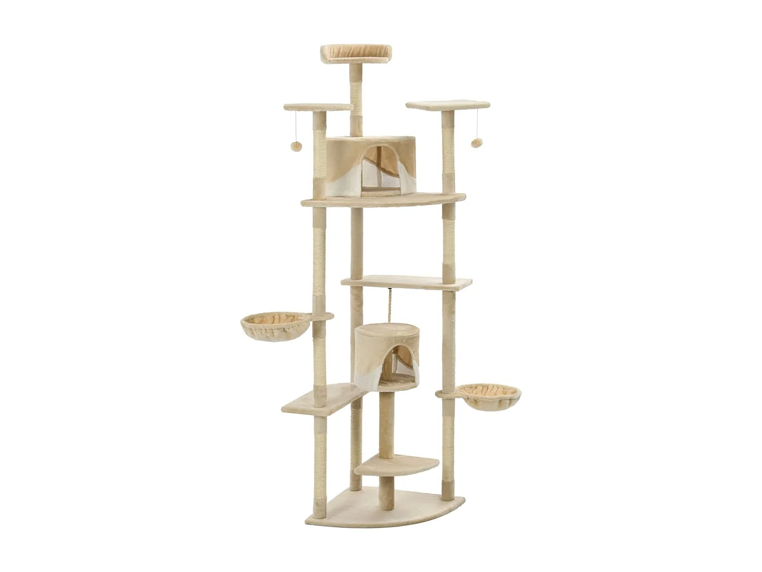 Arbre à chat avec griffoirs en sisal 203 cm Beige et Blanc