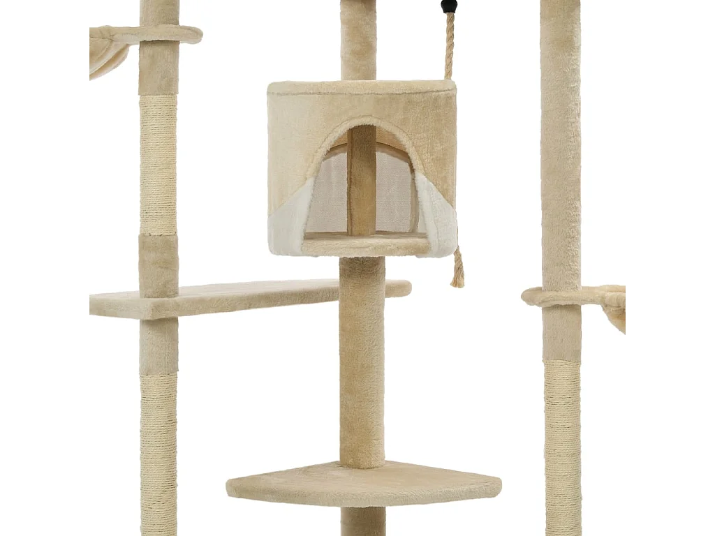 Arbre à chat avec griffoirs en sisal 203 cm Beige et Blanc