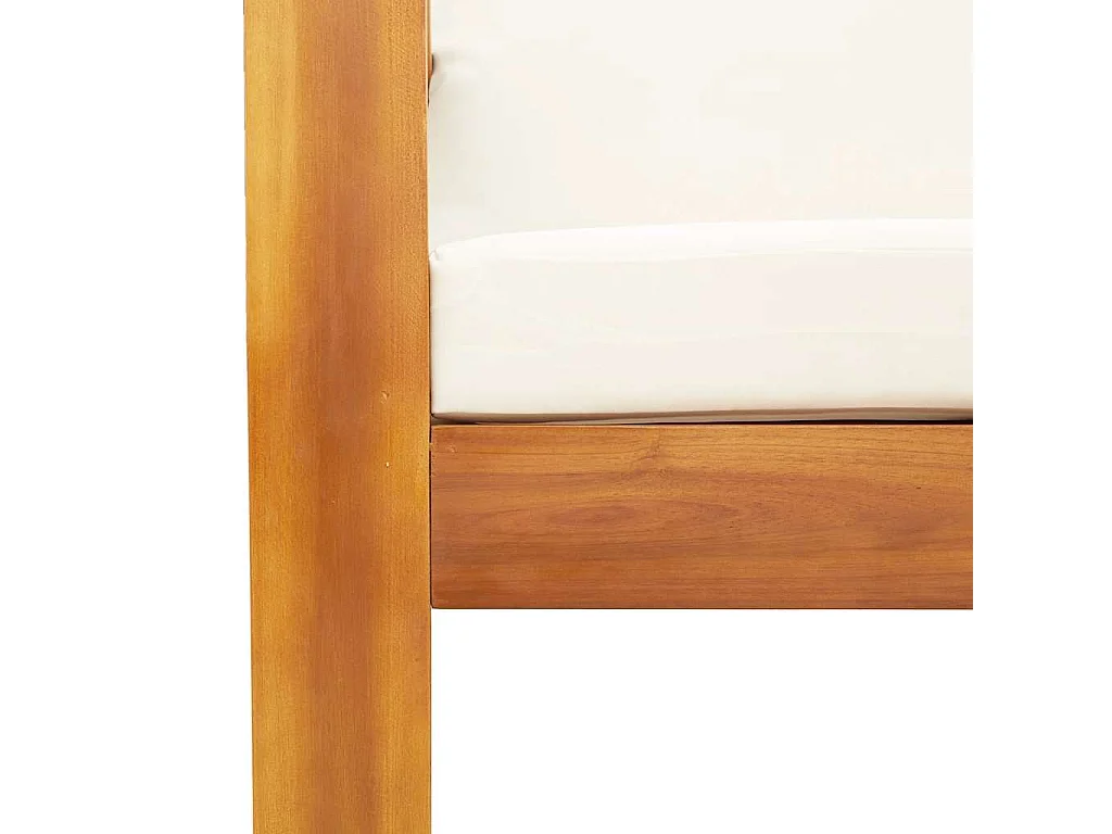 Sofá de jardín 2 plazas con cojines madera maciza de acacia