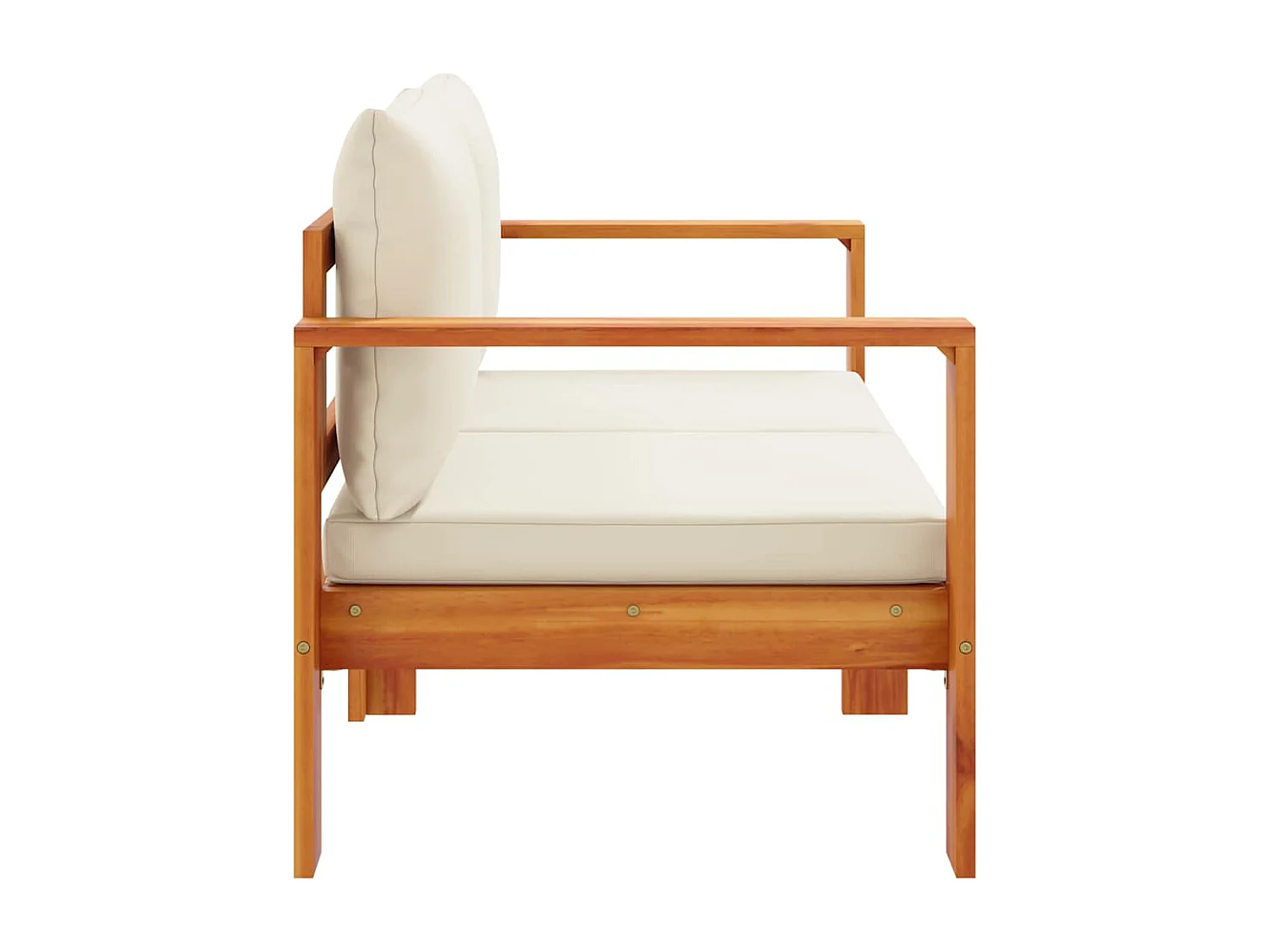 Gartensofa mit Kissen 2-Sitzer Massivholz Akazie