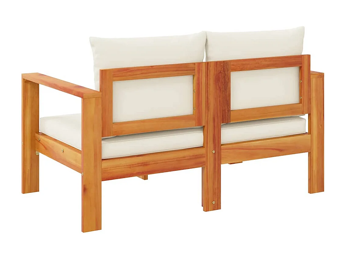 Gartensofa mit Kissen 2-Sitzer Massivholz Akazie