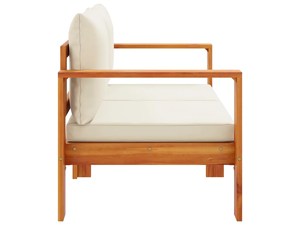 Divano da Giardino con Cuscini 2 Posti Legno Massello di Acacia