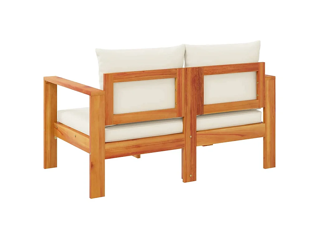 Divano da Giardino con Cuscini 2 Posti Legno Massello di Acacia