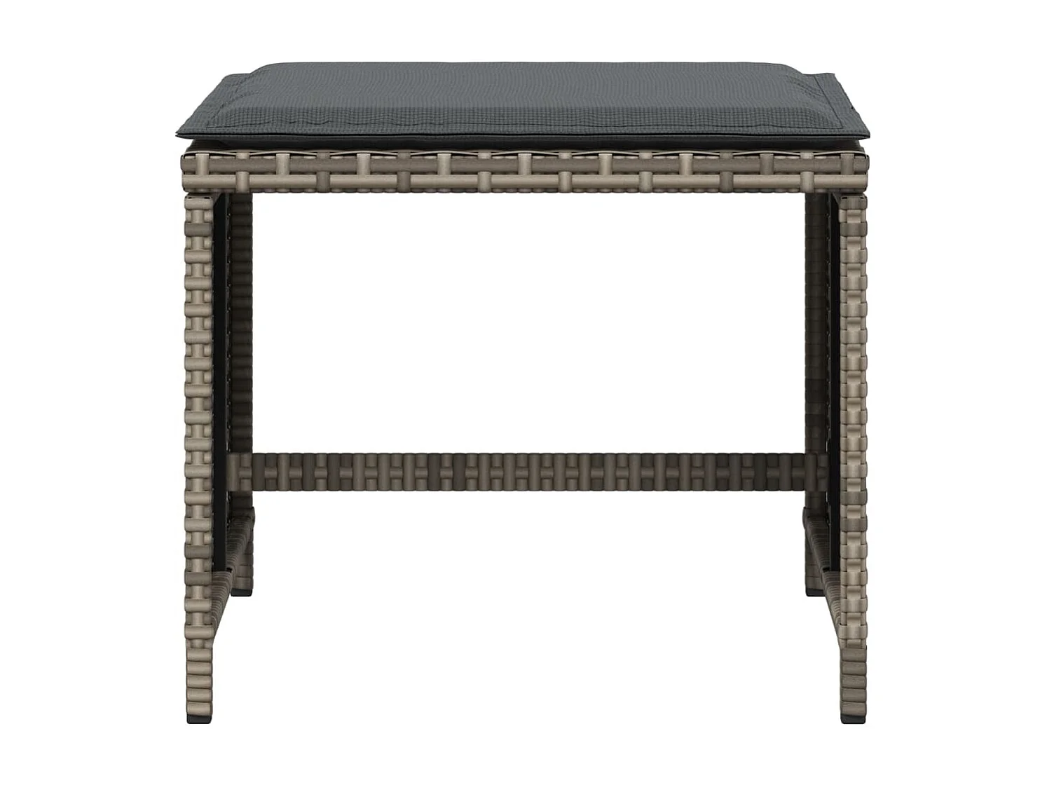 Tuinkrukken 4 st met kussens 40x40x35 cm poly rattan grijs