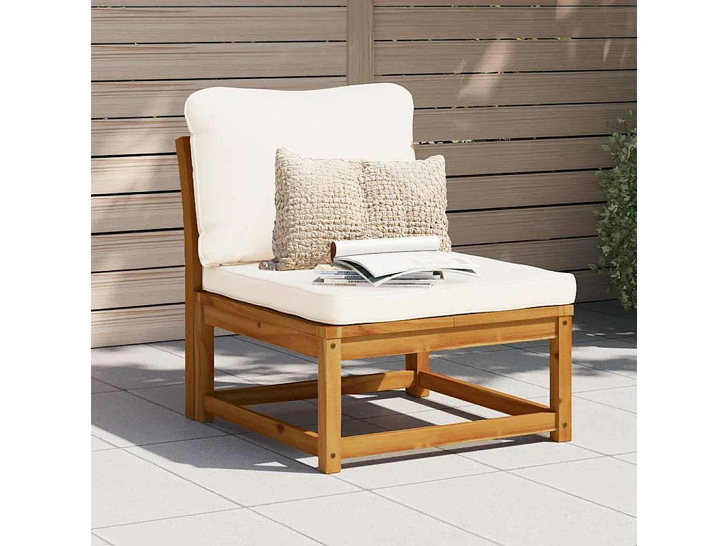 Salon de jardin avec coussins bois massif d'acacia