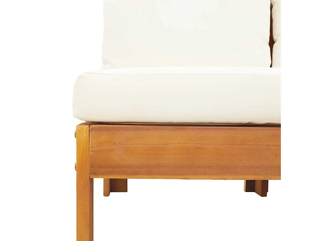 Sofá de jardín con 1 reposabrazos 2 plazas madera maciza acacia